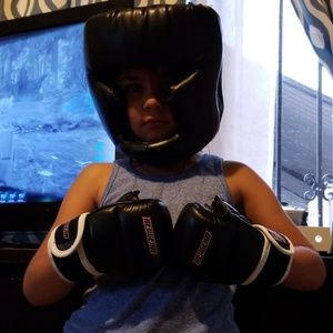 Padded face mask and gloves